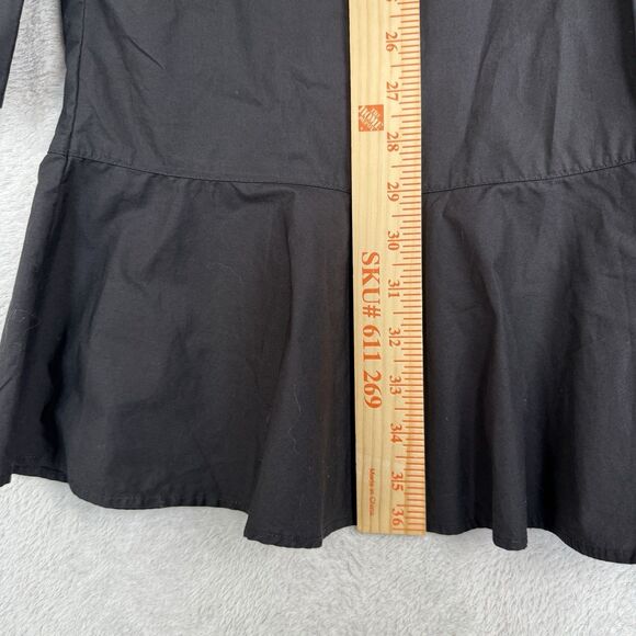 Quince 100% Organic Cotton Poplin Drop Waist Shirt Dress M Black Capsule Minimal - Picture 9 of 15